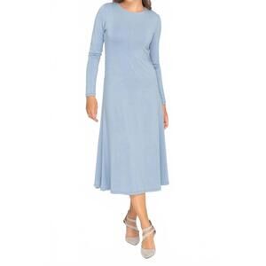 NEW KMW bamboo jersey side ruched dress in ice blue